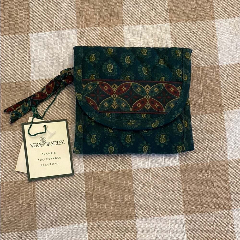 Vera Bradley Green and Red Quilted Wallet